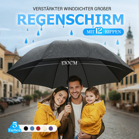 🌂50% Rabatt🔥Großer faltbarer Regenschirm mit 12 windfesten Speiche