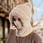 ❄️🧣Damen Winter Einteilig Gestrickte Mütze Schal Maske🎁