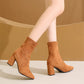 Women's Chunky Heel Pointed Toe Ankle Boots