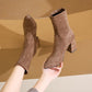 Women's Chunky Heel Pointed Toe Ankle Boots