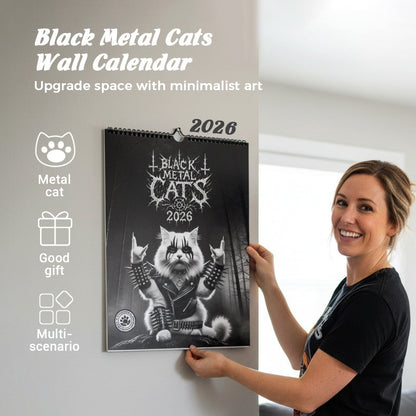 🔥Mehr kaufen mehr sparen🔥Katzenkalender aus schwarzem Metall 2026